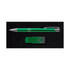 A green pen and a green USB drive are displayed together in a promotional gift set.
