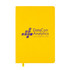 A yellow Genesis A5 Notebook featuring the printed logo of DataCon Analytics, labeled "THE FUTURE OF DATA."