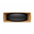 A black circular case for Equinox ANC headphones, displayed inside a rectangular brown box.