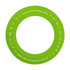 A green silicone flyer featuring various icons, with a simple round design and a logo.