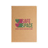 A planner with a kraft cover featuring the logo for "Safe Space Mental Health & Wellness Clinic" in colorful lettering.