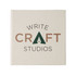 A square note block featuring a beige cover with a logo and text in dark green and brown.