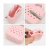 A pink mini EVA bag clip with a textured design and a metal clip, featuring a perforated surface and handle.