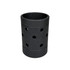 A drink bottle holder made of black EVA material with various holes for insulation and grip. It features a simple design.