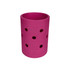 A pink EVA Holes Stubby Holder with multiple holes for insulation. It has a smooth texture and a round shape.