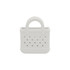 A white mini EVA bag charm with a textured finish and perforated design. It features small handles on top.