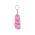 A pink sandal-shaped keyring attached to a metal keychain. The keyring features a buckle detail.