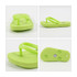 A set of four images of bright green thong-shaped fridge magnets from different angles.
