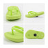 A set of four images featuring a bright lime green clog shoe charm with a textured sole and a hole for attachment.