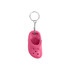A pink clog shoe keyring with a silver keychain attachment. The keyring is made of soft plastic.