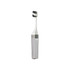 A square, foldable handle toothbrush in white and grey, housed in a sleek storage case with a logo.