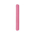 A pink sponge straight shape nail file with stripes, featuring a branding logo.