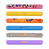 A set of sponge straight shape nail files in various vibrant colours and patterns, featuring branding on some files.