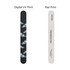 A straight shape nail file featuring a butterfly design on one side and a professional finish on the other, in black and white.