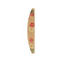 A bamboo nail file featuring a floral design with red and pink flowers on a natural brown background.