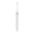 A gradient glass nail file in a sleek, elongated design, featuring a smooth, reflective surface.