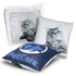 A plush cushion featuring a grey cat design and a blue PetCare logo, packaged in a clear plastic cover.