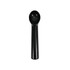 A black ice cream scoop with a deep bowl and a long handle, featuring a simple design.