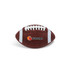A mini promotional American football in brown with white laces and a logo.