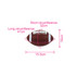 A mini promotional American football in brown with white stripes, featuring measurements for length and circumference.