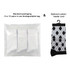 A package of custom pattern woven bamboo socks with a black and grey argyle design, featuring biodegradable packaging.
