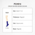 A pair of purple crew woven work socks displayed with size and thickness details. Features a branding logo.