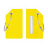A soft silicone luggage tag in vibrant yellow, featuring a cable loop for attachment and a clear window for information.