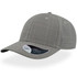 A grey cap featuring a plaid pattern and a mid-visor. Includes a branding logo on the side.