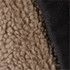 Close-up of a men's work jacket featuring a textured tan fleece and a black fabric lining. The jacket has a logo detail.