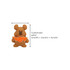 A brown bear-shaped shoe charm with orange "VIBES" text, measuring 3cm wide and 4cm high.