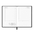 A black A5 diary with white, lined pages and a monthly calendar layout for March 2027.