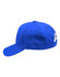 A structured cap in bright blue with a curved brim and a logo on the side.