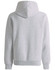 A grey unisex premium fleece oversized hoodie with a hood and ribbed cuffs. The back view shows its relaxed fit and softness.