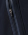 A close-up of a navy unisex premium fleece half zip work sweat featuring a zippered pocket and minimalistic design.