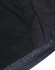 A black lightweight hooded puffer jacket featuring mesh panels and smooth fabric, with a logo present.