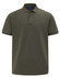 A men's classic short-sleeve polo in a deep olive green, featuring a collar and a placket with buttons. It has a logo.