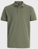 An olive green men's ultrafine cotton pique polo shirt featuring a collar and three buttons, with a logo on the chest.