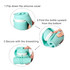 A drink bottle in mint green with a collapsible design, featuring a silicone cover and a drawstring for securing.