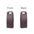 A double wine bottle bag in a dark purple hue with a handle and stitched detailing, featuring front and back views.