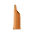 A drink bottle bag in elegant tan PU leather, featuring a handle and a branded logo.