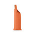 An orange PU leather wine bag with a handle and a sleek design, featuring a logo.