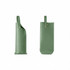 A drink bottle bag made of elegant green PU leather with decorative gold studs. It features handles for easy carrying.