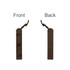 A vintage-style bookmark in a brown leather finish, featuring a decorative print and a leather tie at the top.