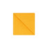 A yellow PU bookmark with a stitched border, featuring a triangular fold. It has a simple design and a smooth finish.
