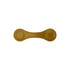A PU leather magnetic bookmark in a gold colour with rounded ends and stitched detailing. It features a logo.