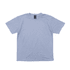 A light blue T-shirt with a round neckline and a small logo on the tag.