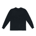 A black long sleeve tee with a plain back, featuring a logo.