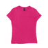 A pink women's surf/essential tee with a round neckline and short sleeves, featuring a logo.