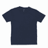 A navy youth t-shirt with a simple design and a logo on the label.