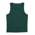 A green sleeveless singlet featuring a logo on the upper section.